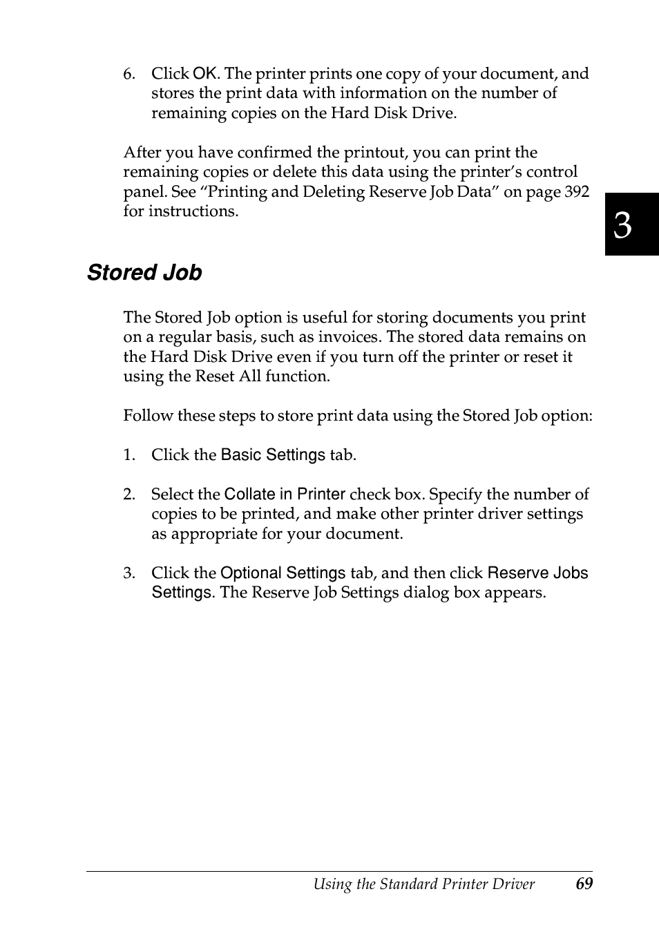 Stored job | Epson EPL-N7000 User Manual | Page 80 / 496