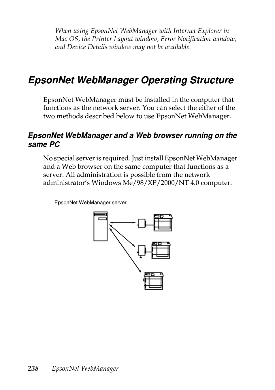 Epsonnet webmanager operating structure | Epson EPL-N7000 User Manual | Page 236 / 274