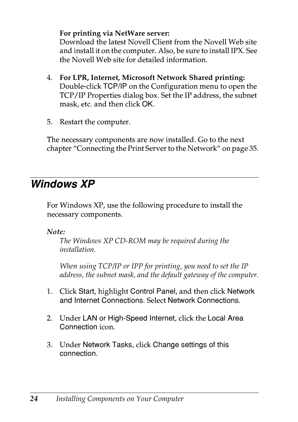 Windows xp | Epson EPL-N7000 User Manual | Page 24 / 274