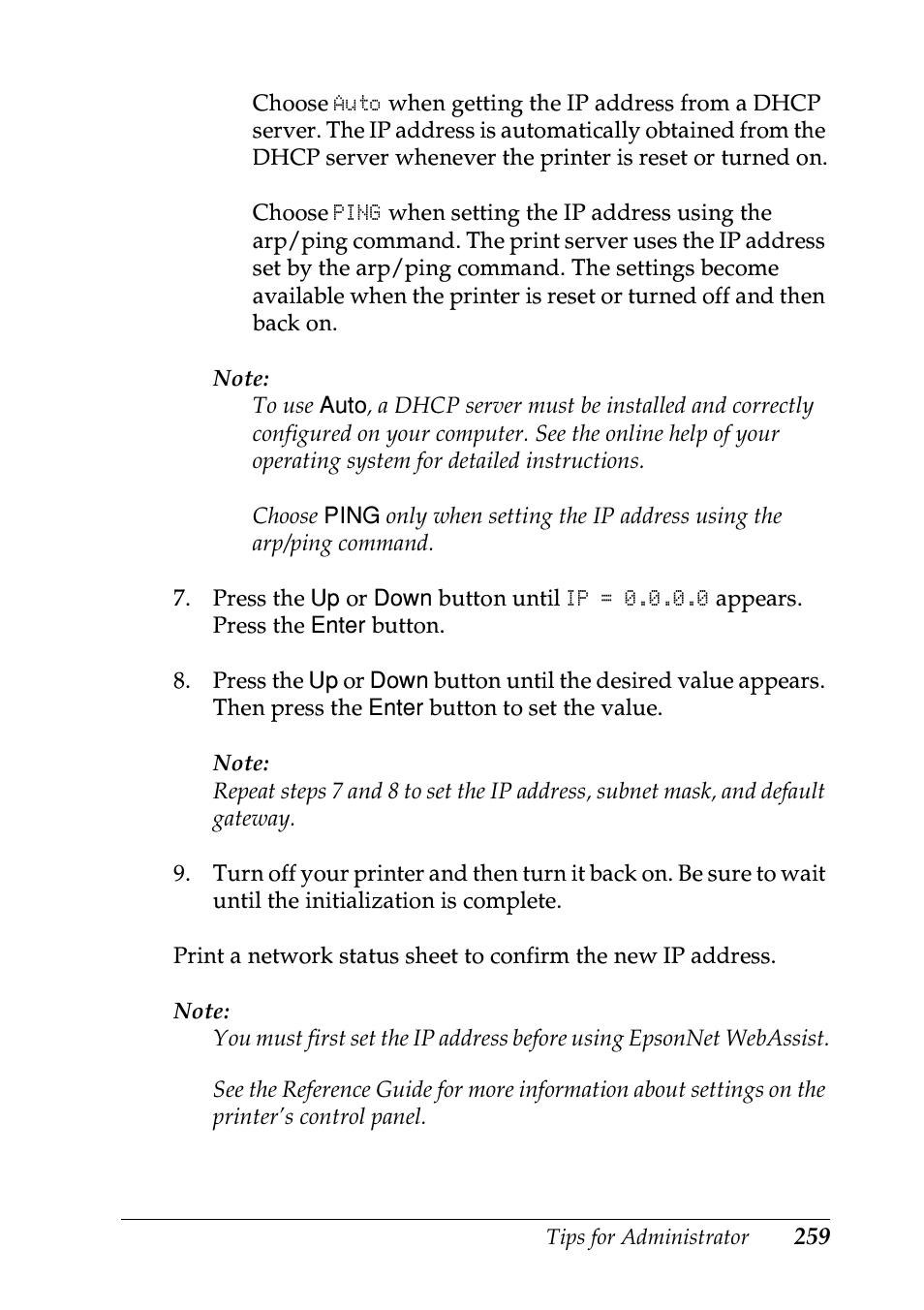 Epson EPL-N7000 User Manual | Page 257 / 274