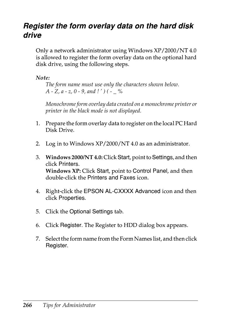Epson EPL-N7000 User Manual | Page 264 / 274