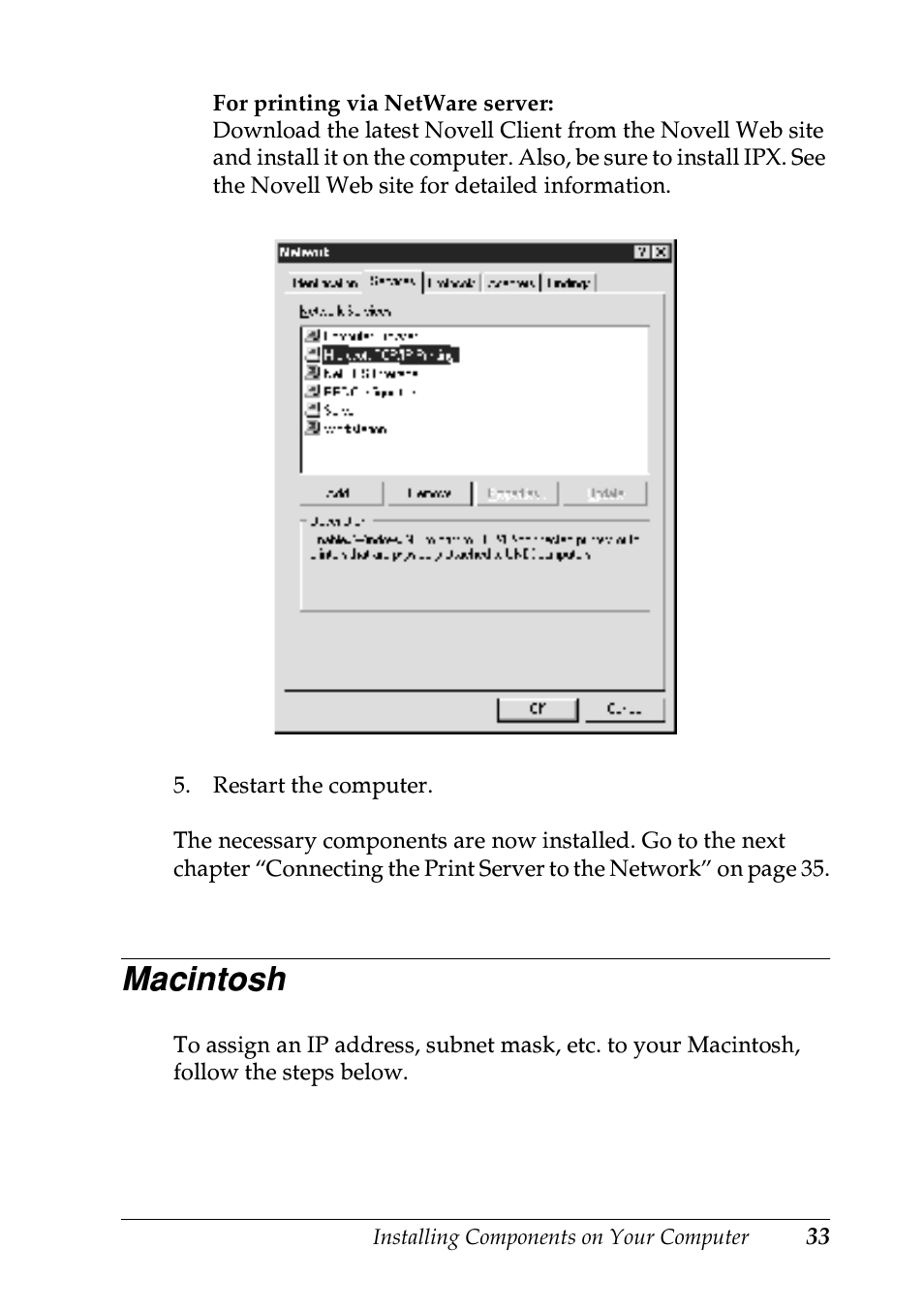 Macintosh | Epson EPL-N7000 User Manual | Page 33 / 274