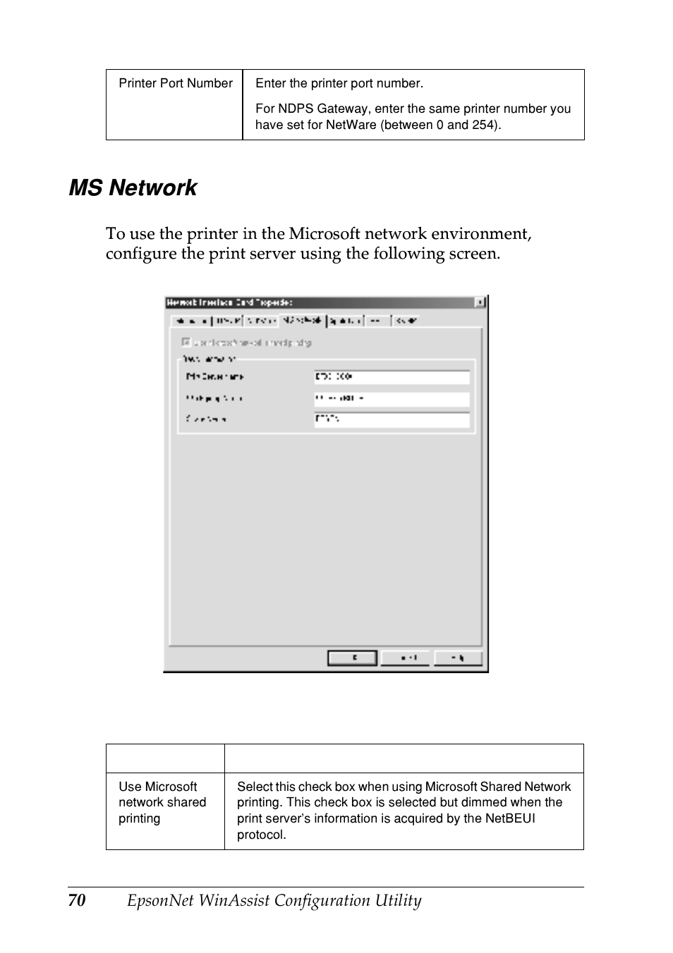 Ms network | Epson EPL-N7000 User Manual | Page 70 / 274
