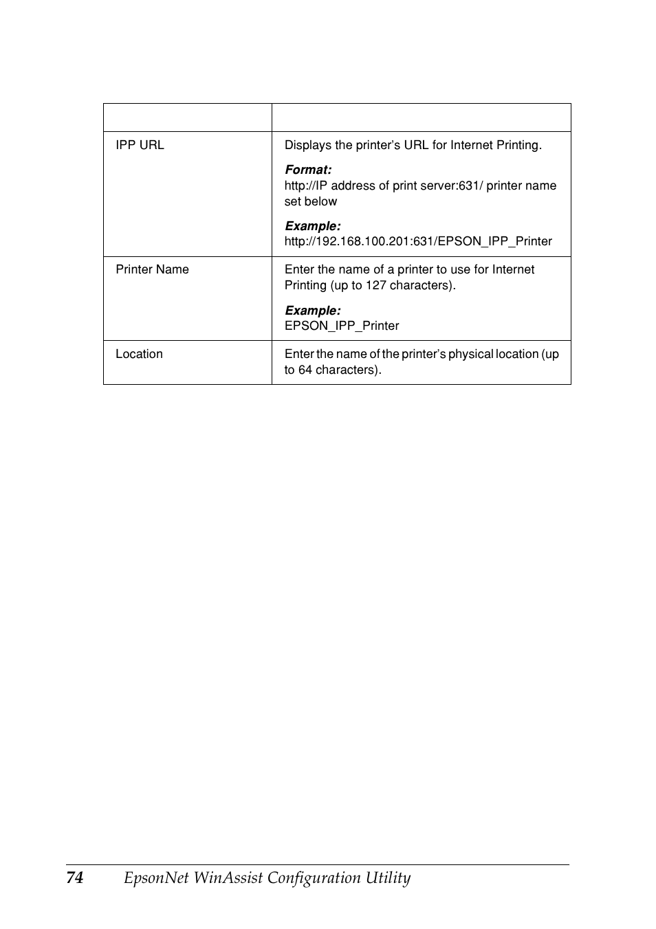 Epsonnet winassist configuration utility | Epson EPL-N7000 User Manual | Page 74 / 274