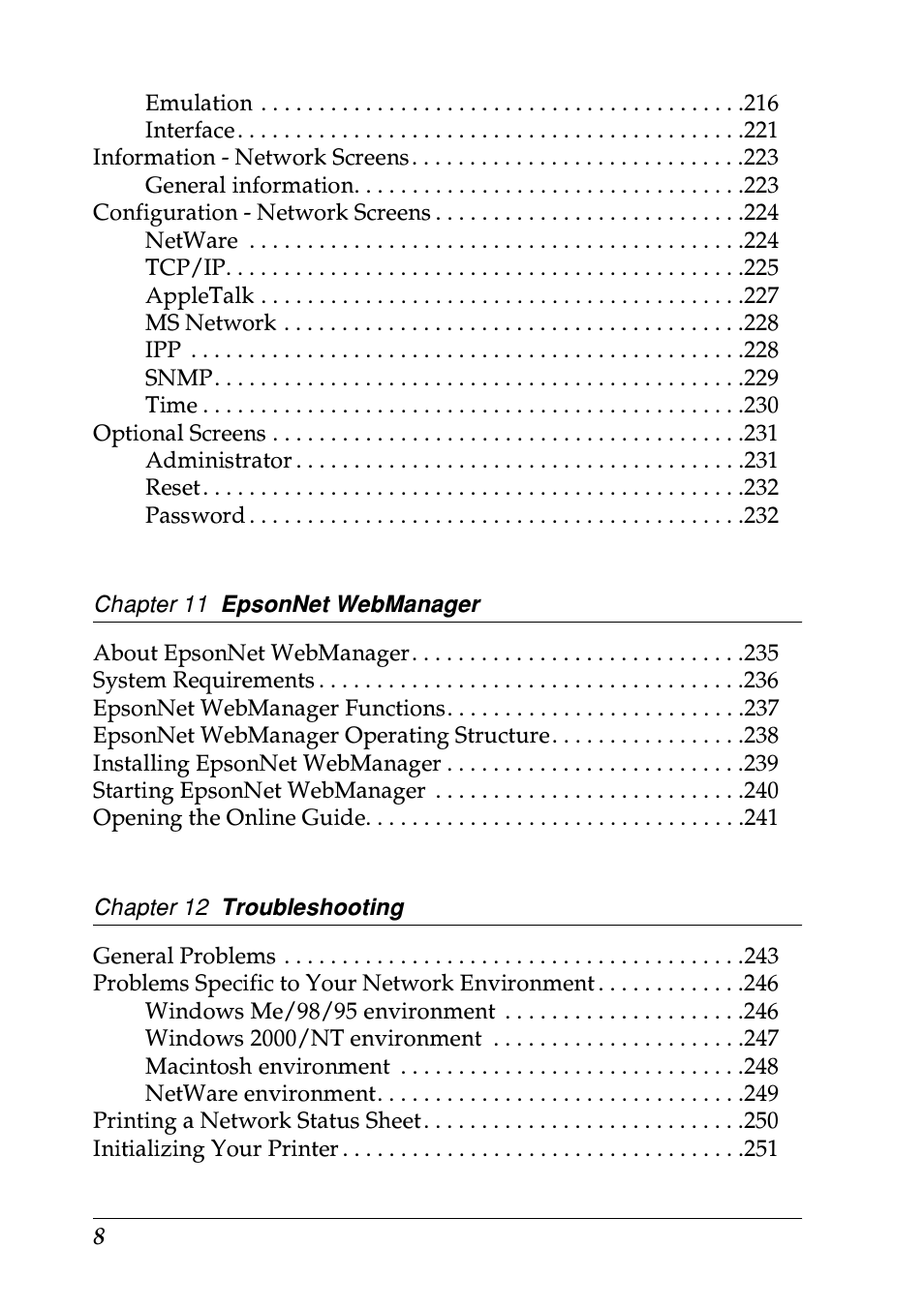 Epson EPL-N7000 User Manual | Page 8 / 274