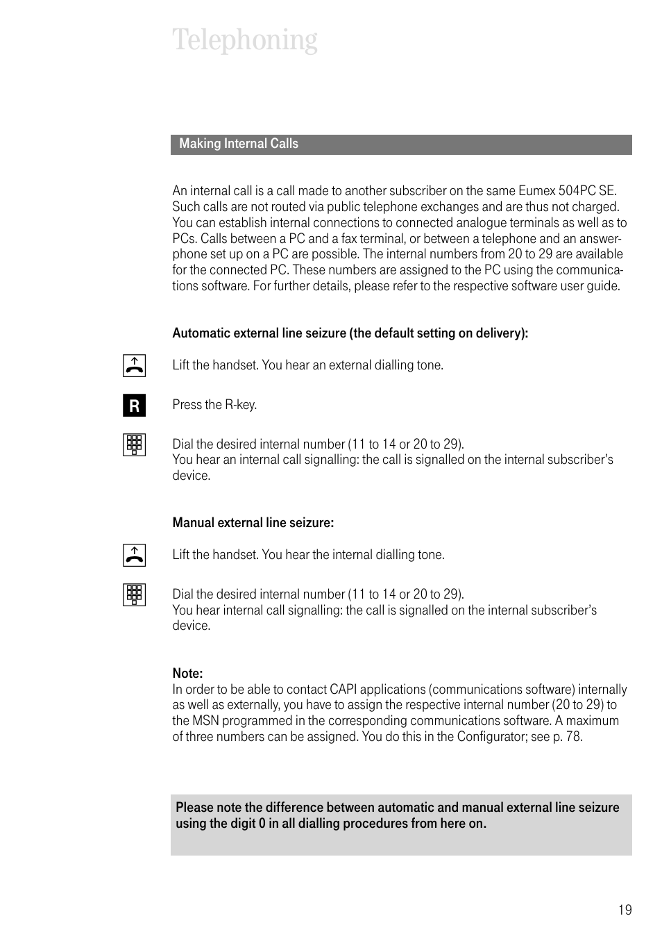 Making internal calls, Telephoning, Br t b t | Deutsche Telekom T-Eumex 504PC SE User Manual | Page 27 / 120