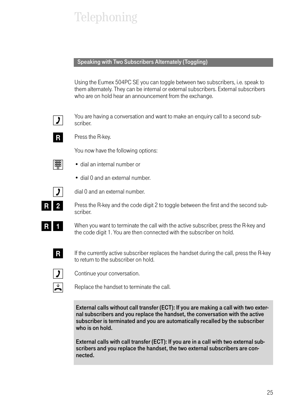 Telephoning | Deutsche Telekom T-Eumex 504PC SE User Manual | Page 33 / 120