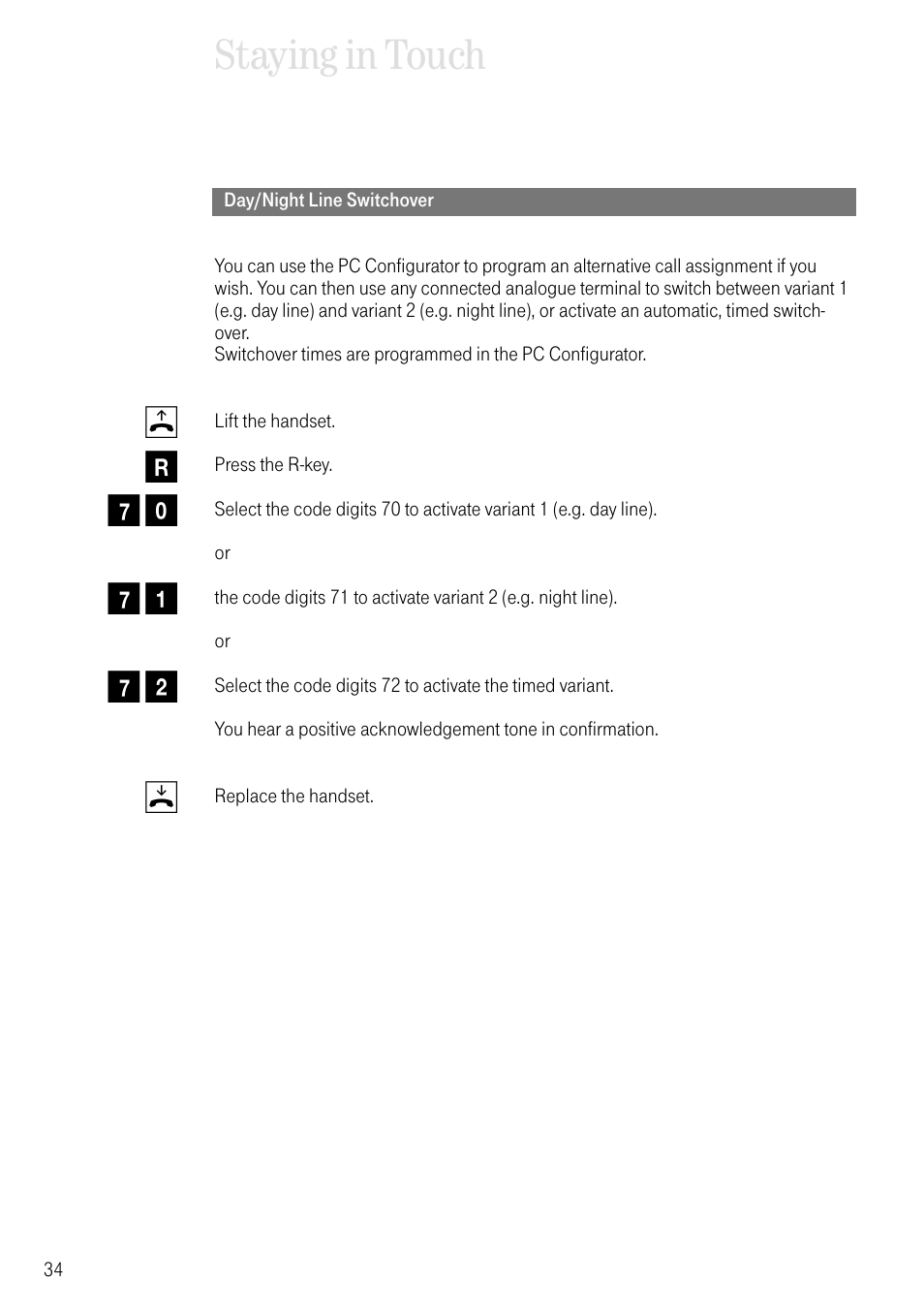 Day/night line switchover, Staying in touch | Deutsche Telekom T-Eumex 504PC SE User Manual | Page 42 / 120
