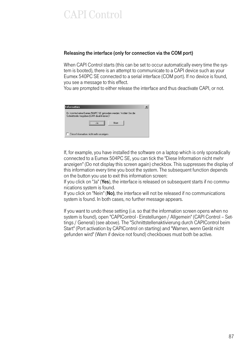 Capi control | Deutsche Telekom T-Eumex 504PC SE User Manual | Page 95 / 120