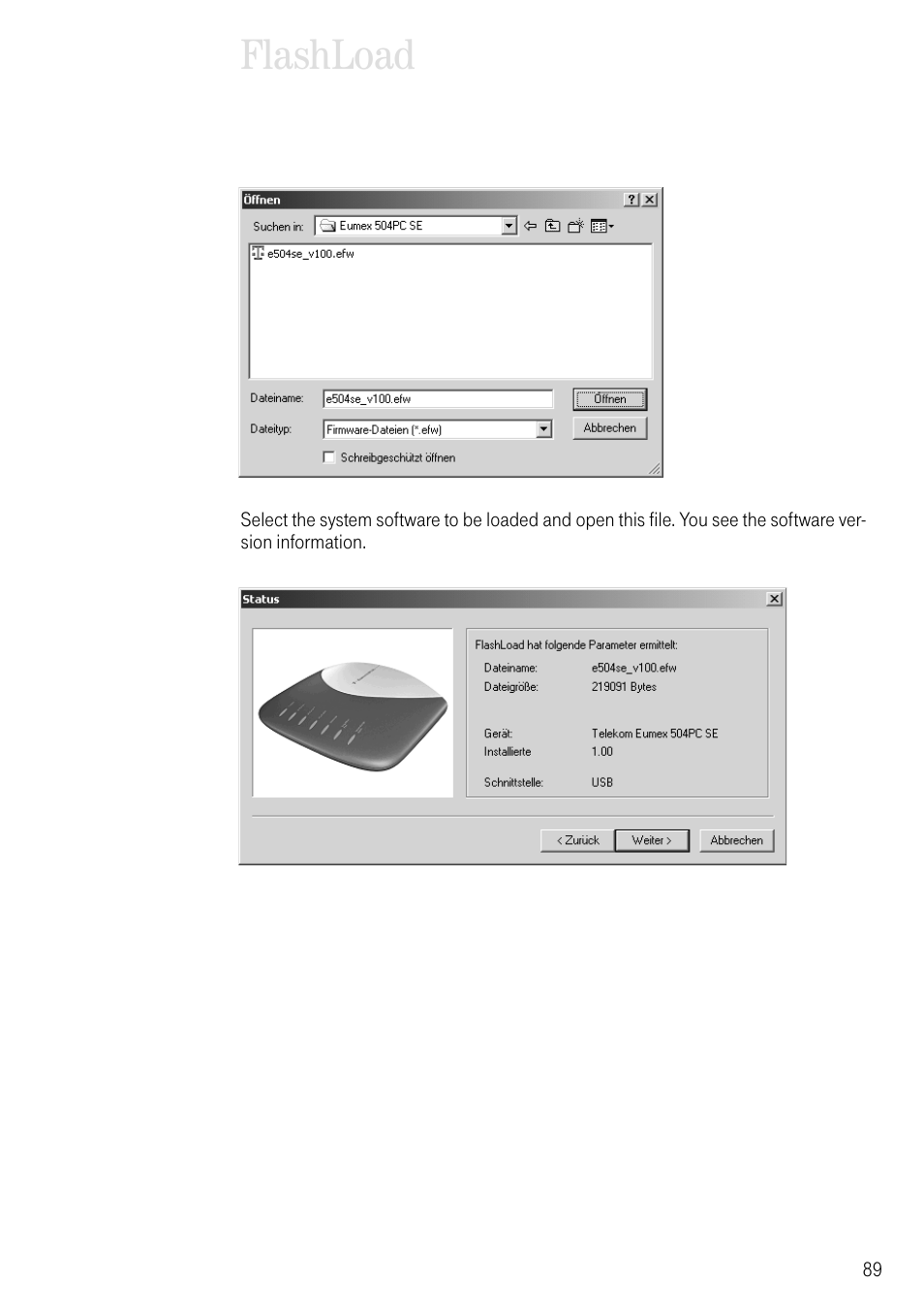 Flashload | Deutsche Telekom T-Eumex 504PC SE User Manual | Page 97 / 120