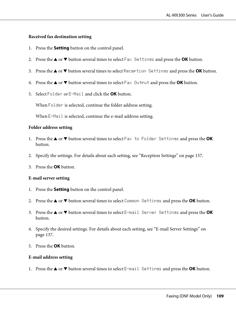 Epson WorkForce AL-MX300DN User Manual | Page 109 / 287