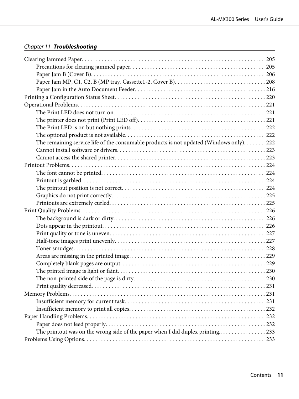 Epson WorkForce AL-MX300DN User Manual | Page 11 / 287