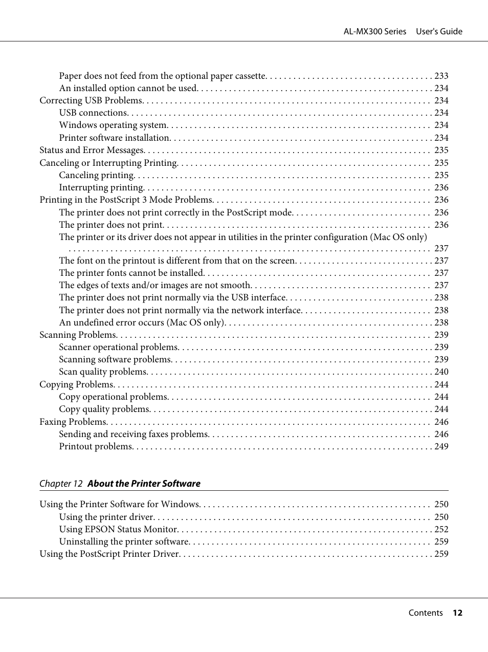 Epson WorkForce AL-MX300DN User Manual | Page 12 / 287