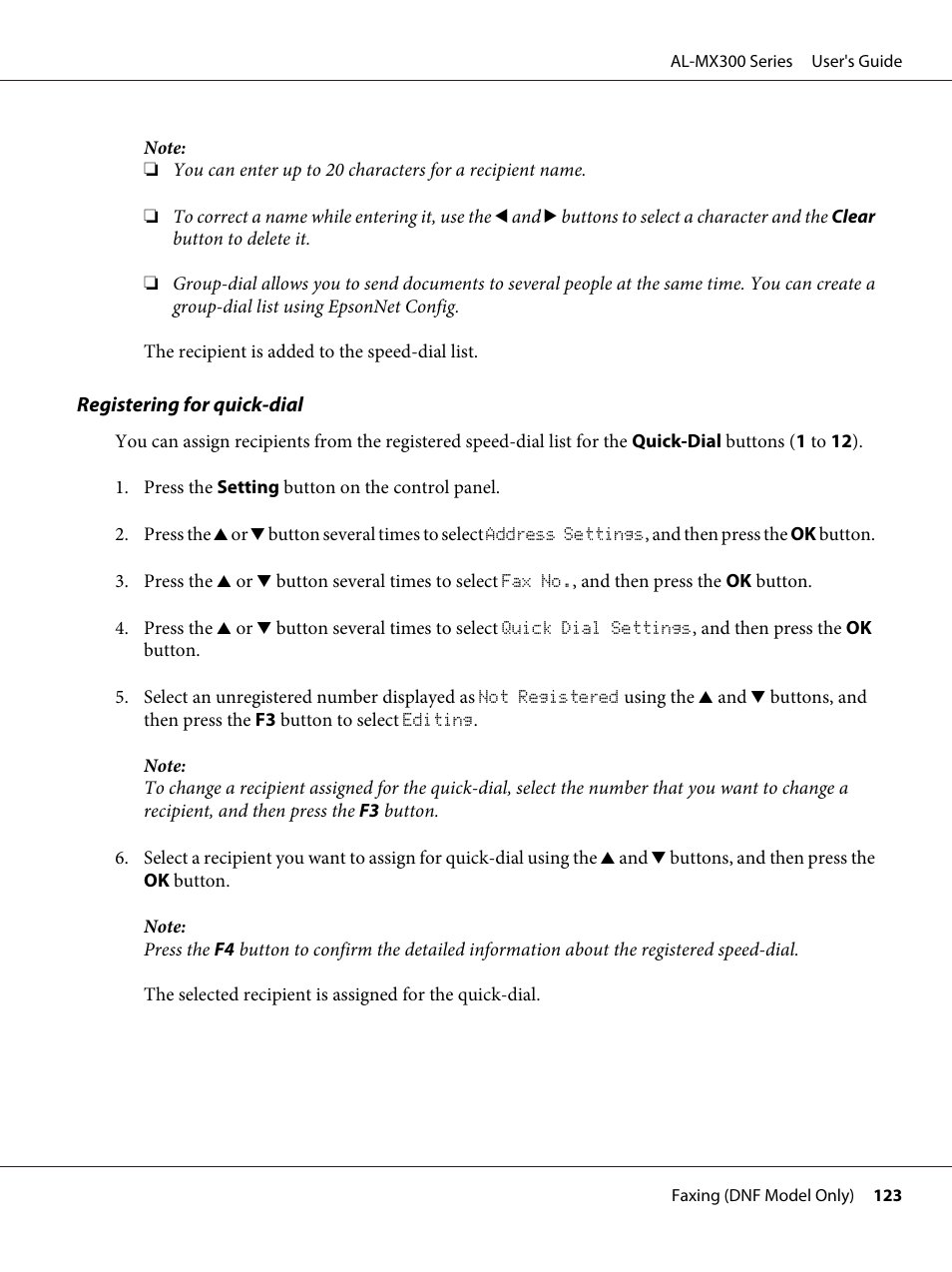 Epson WorkForce AL-MX300DN User Manual | Page 123 / 287