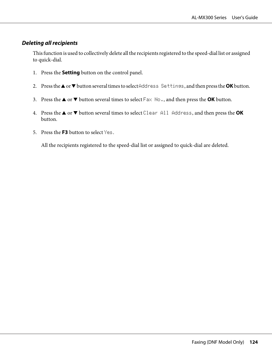 Epson WorkForce AL-MX300DN User Manual | Page 124 / 287