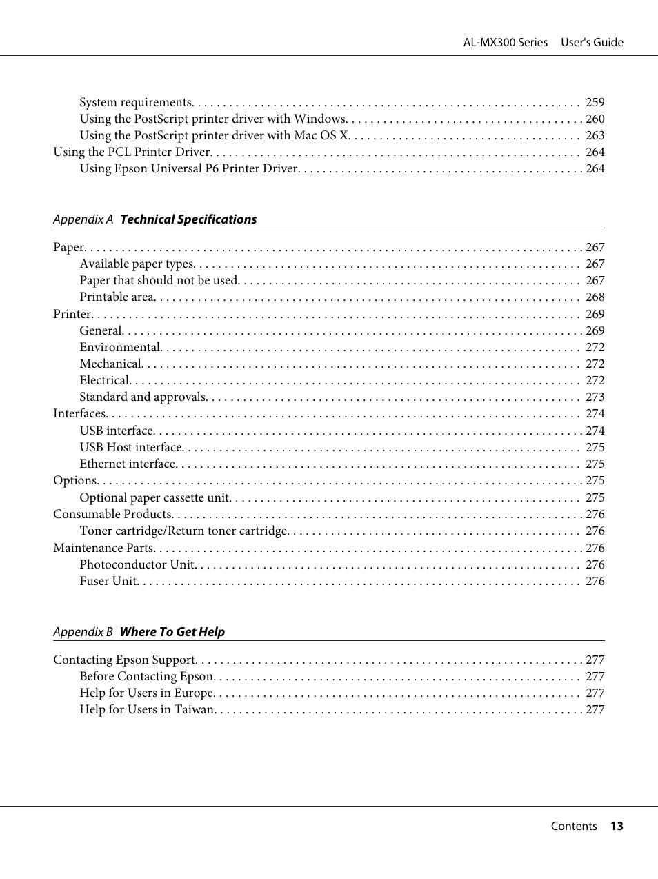 Epson WorkForce AL-MX300DN User Manual | Page 13 / 287