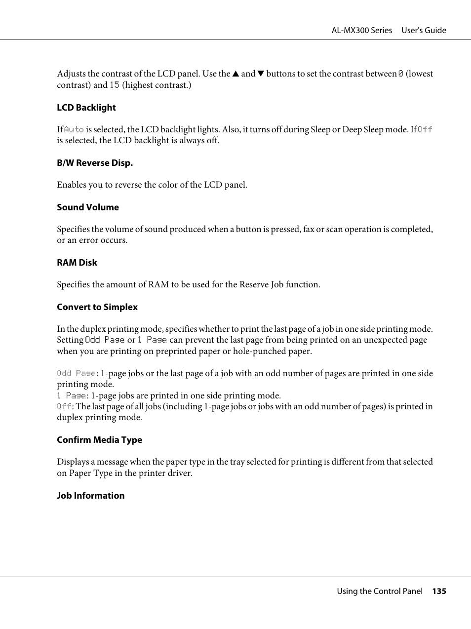 Epson WorkForce AL-MX300DN User Manual | Page 135 / 287