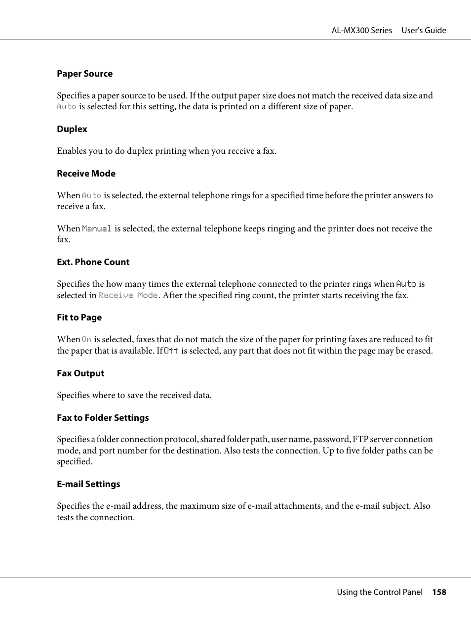 Epson WorkForce AL-MX300DN User Manual | Page 158 / 287