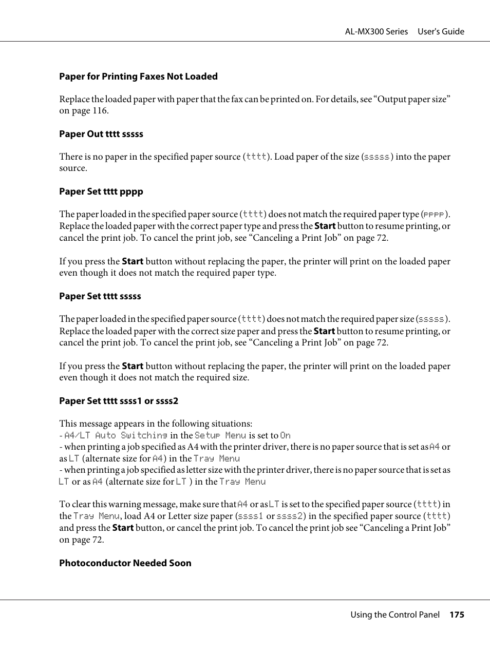 Epson WorkForce AL-MX300DN User Manual | Page 175 / 287