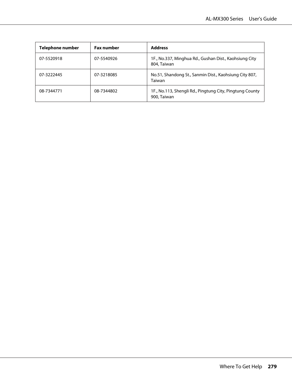 Epson WorkForce AL-MX300DN User Manual | Page 279 / 287