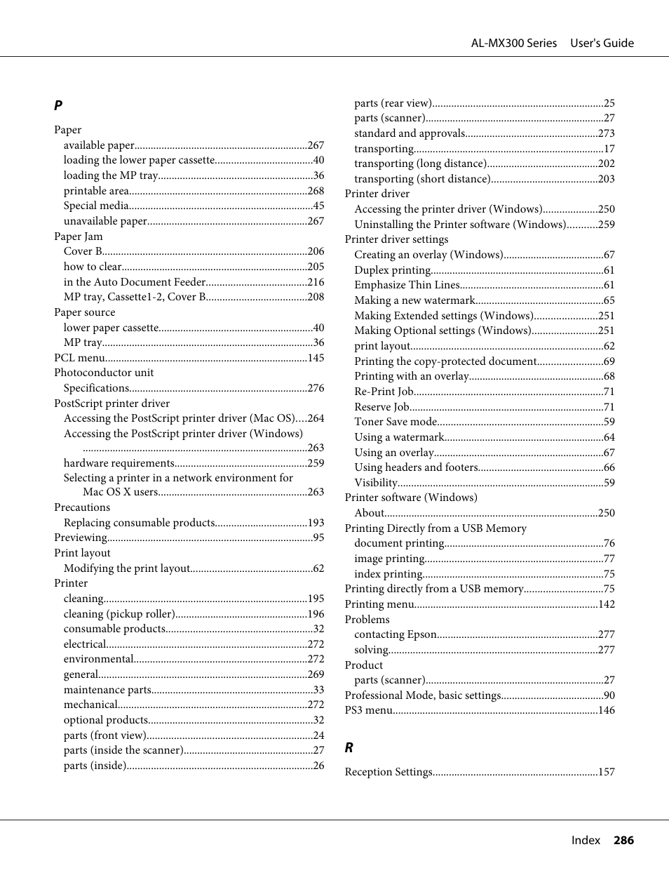 Epson WorkForce AL-MX300DN User Manual | Page 286 / 287