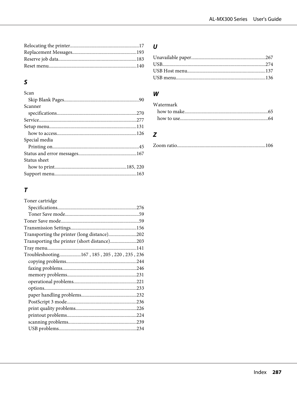 Epson WorkForce AL-MX300DN User Manual | Page 287 / 287