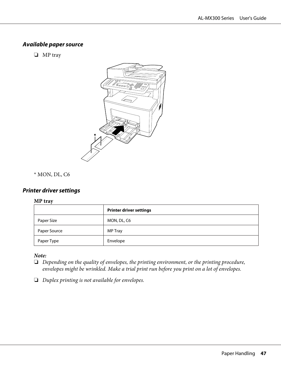 Epson WorkForce AL-MX300DN User Manual | Page 47 / 287