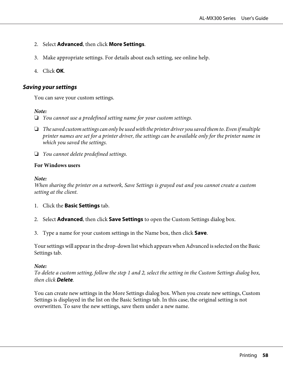 Epson WorkForce AL-MX300DN User Manual | Page 58 / 287