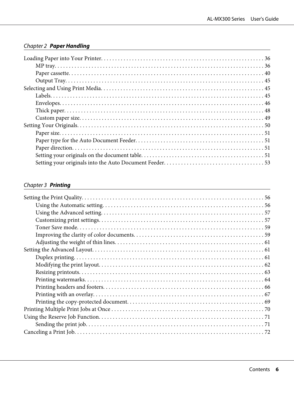 Epson WorkForce AL-MX300DN User Manual | Page 6 / 287