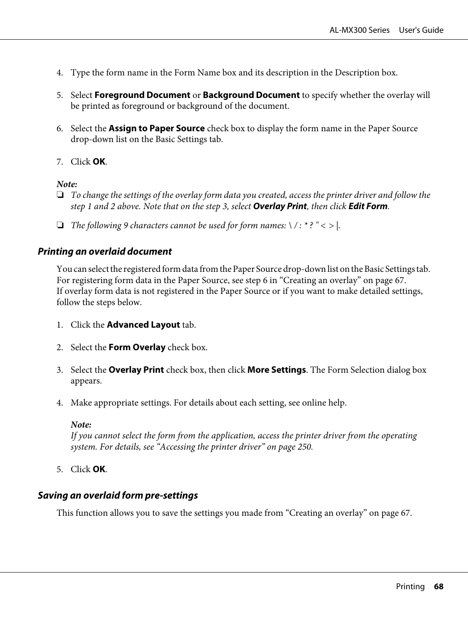 Epson WorkForce AL-MX300DN User Manual | Page 68 / 287