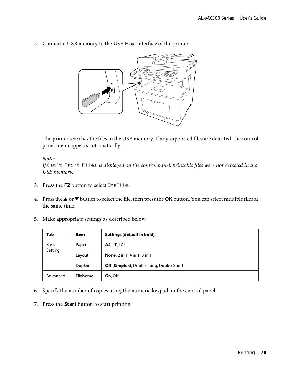 Epson WorkForce AL-MX300DN User Manual | Page 78 / 287