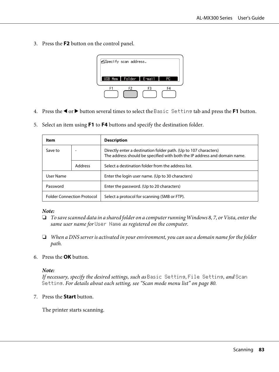 Epson WorkForce AL-MX300DN User Manual | Page 83 / 287