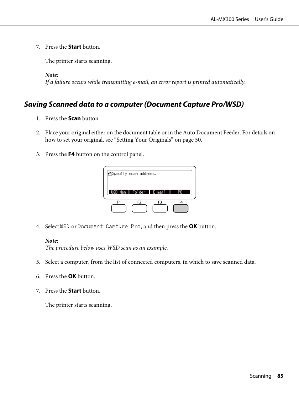 Epson WorkForce AL-MX300DN User Manual | Page 85 / 287