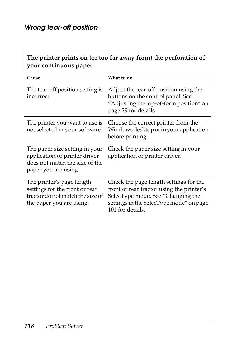 Epson DFX-9000 User Manual | Page 118 / 198