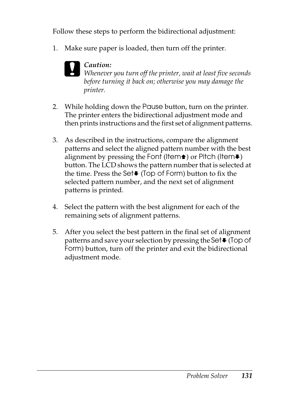 Epson DFX-9000 User Manual | Page 131 / 198