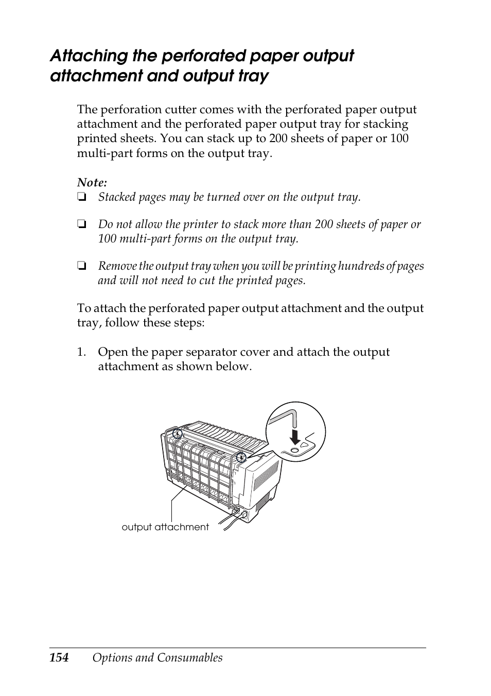 Output tray | Epson DFX-9000 User Manual | Page 154 / 198