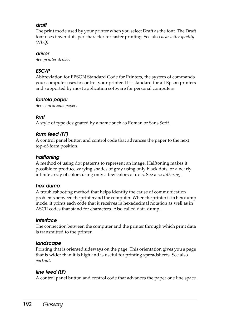 Halftoning | Epson DFX-9000 User Manual | Page 192 / 198