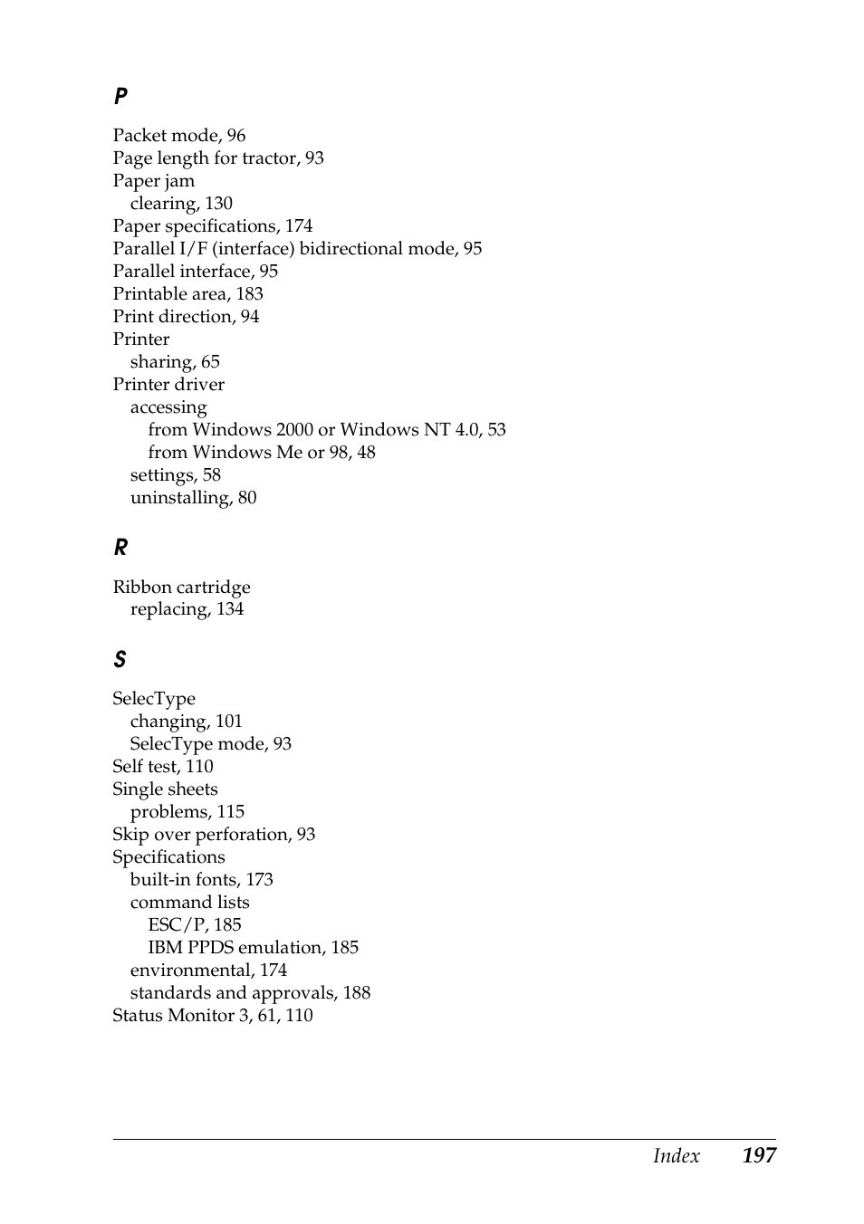 Epson DFX-9000 User Manual | Page 197 / 198