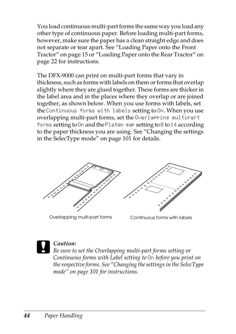 Epson DFX-9000 User Manual | Page 44 / 198