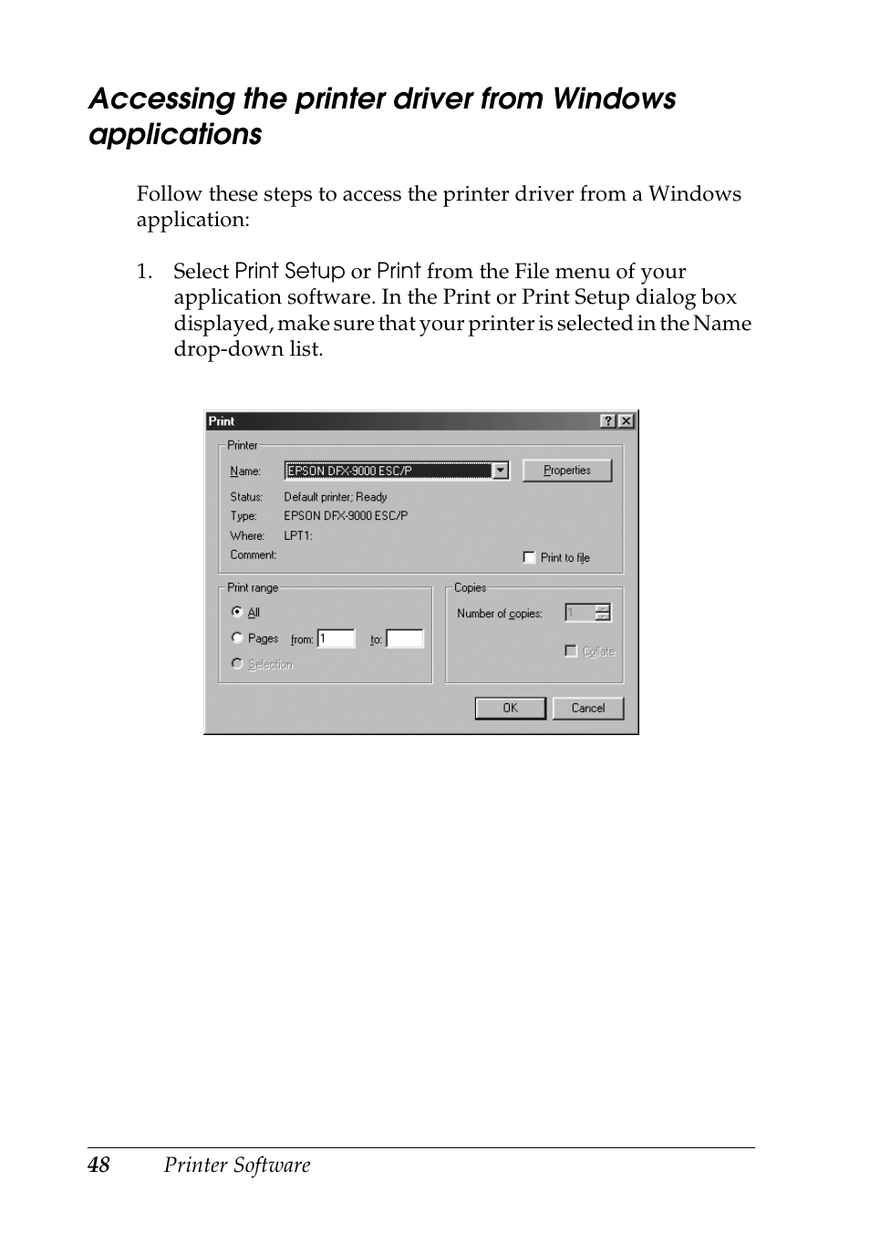 Epson DFX-9000 User Manual | Page 48 / 198