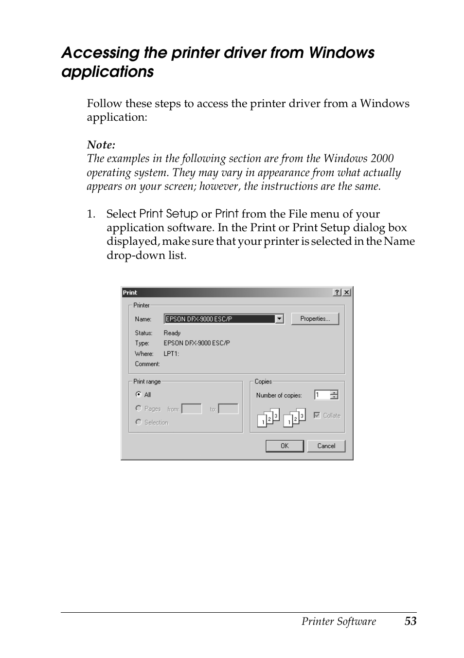 Epson DFX-9000 User Manual | Page 53 / 198