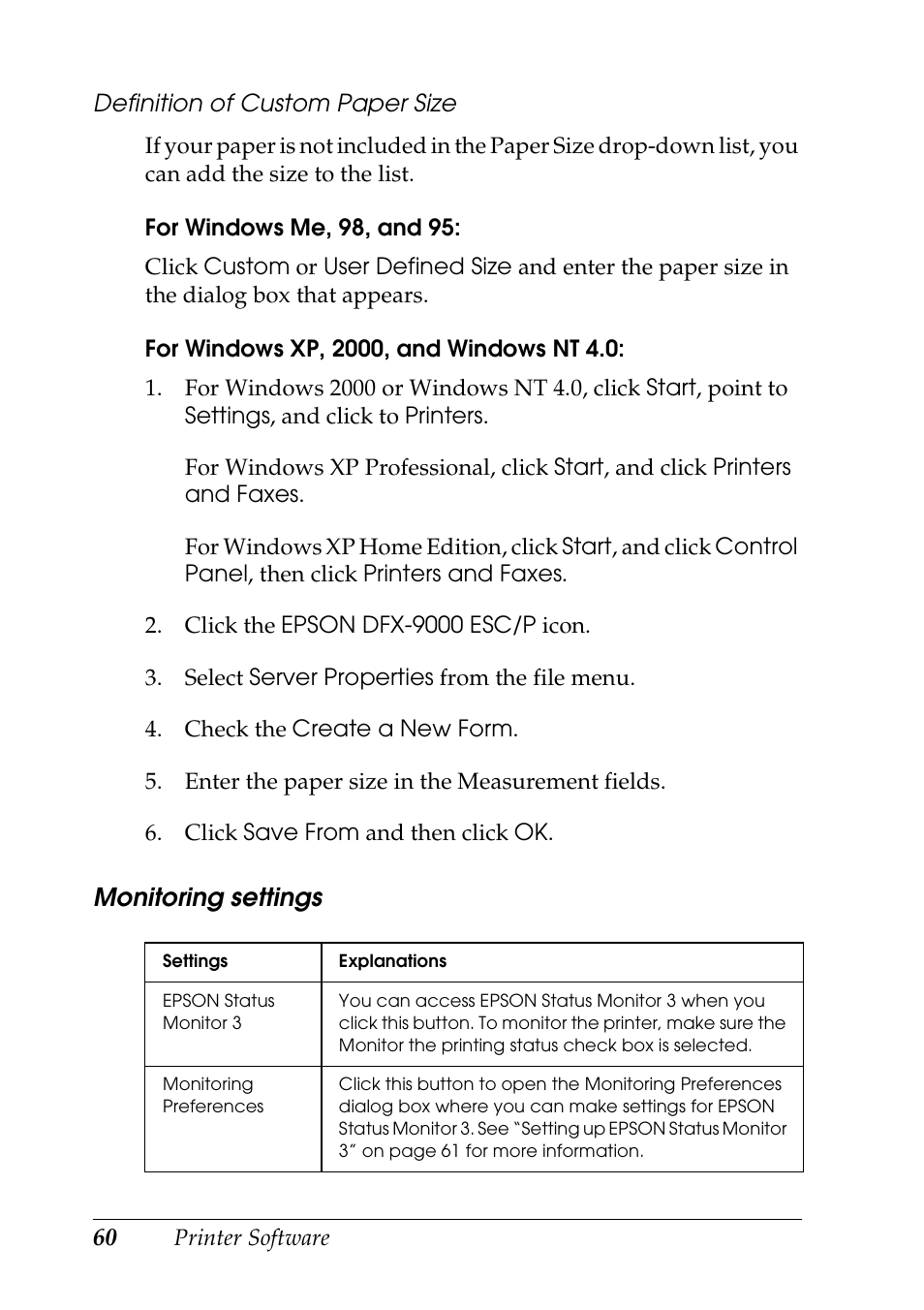 Epson DFX-9000 User Manual | Page 60 / 198