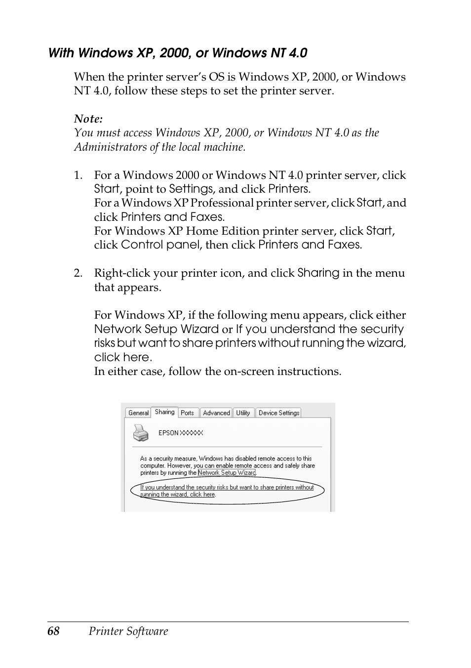 See “with | Epson DFX-9000 User Manual | Page 68 / 198