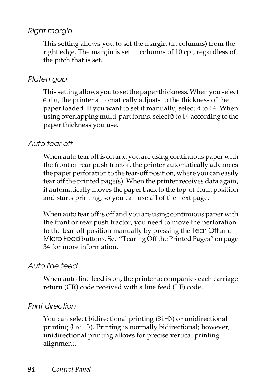 Epson DFX-9000 User Manual | Page 94 / 198
