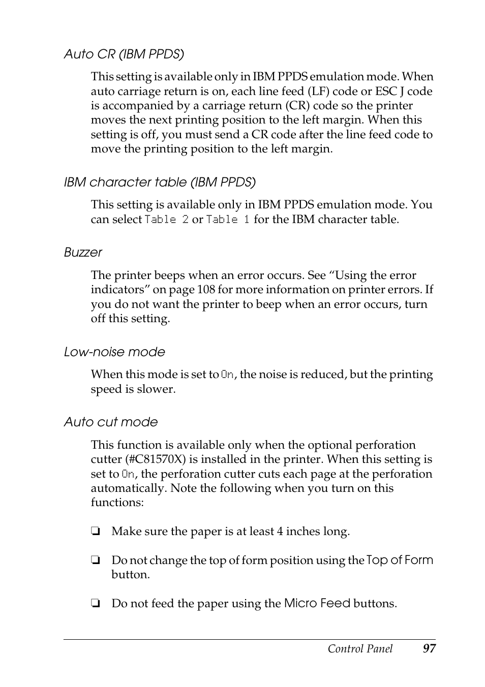 Epson DFX-9000 User Manual | Page 97 / 198