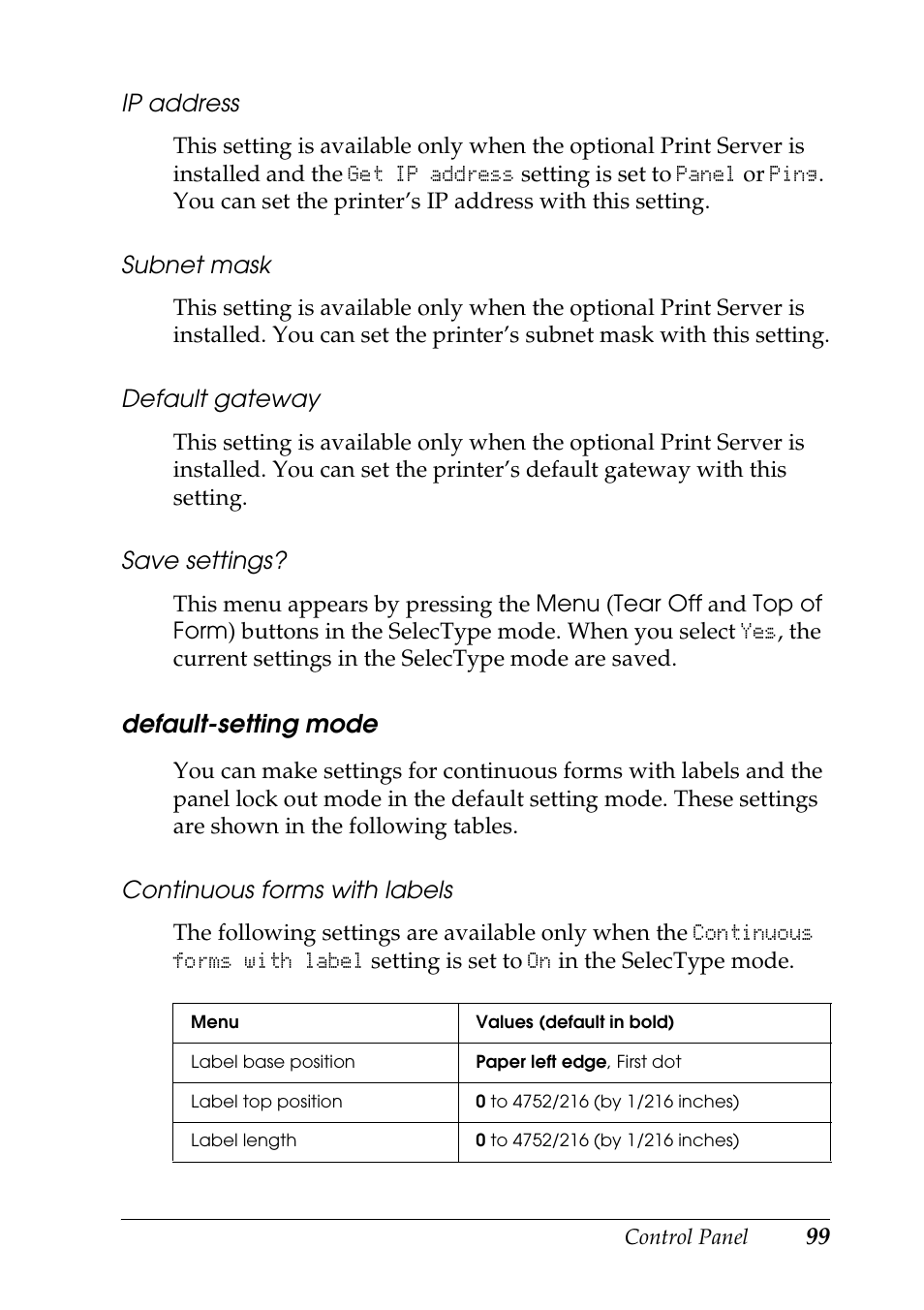 Epson DFX-9000 User Manual | Page 99 / 198