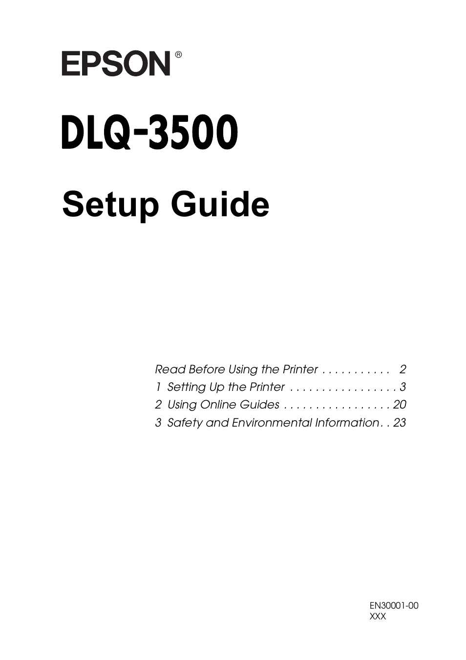 Epson DLQ-3500 User Manual | 30 pages