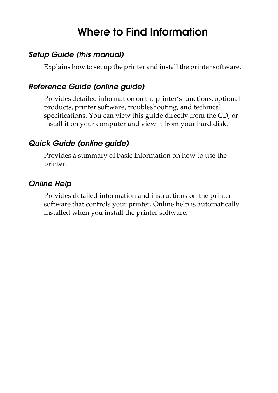 Where to find information | Epson DLQ-3500 User Manual | Page 2 / 30