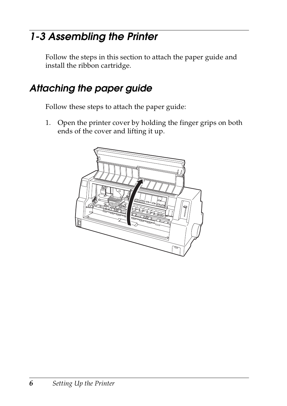 3 assembling the printer, Attaching the paper guide | Epson DLQ-3500 User Manual | Page 8 / 30