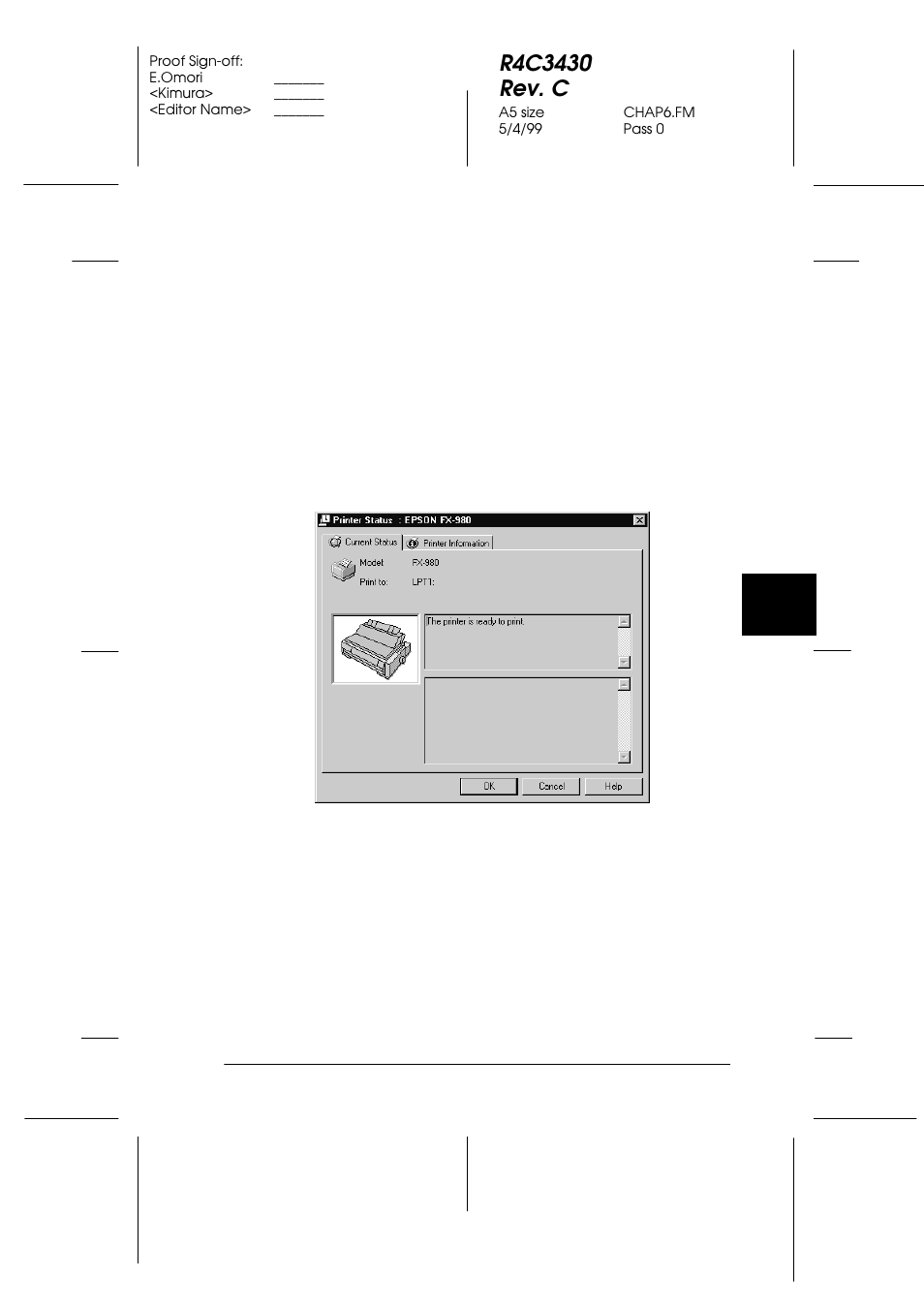 Using the printer status window, Using the printer status window -11 | Epson FX-980 User Manual | Page 147 / 233